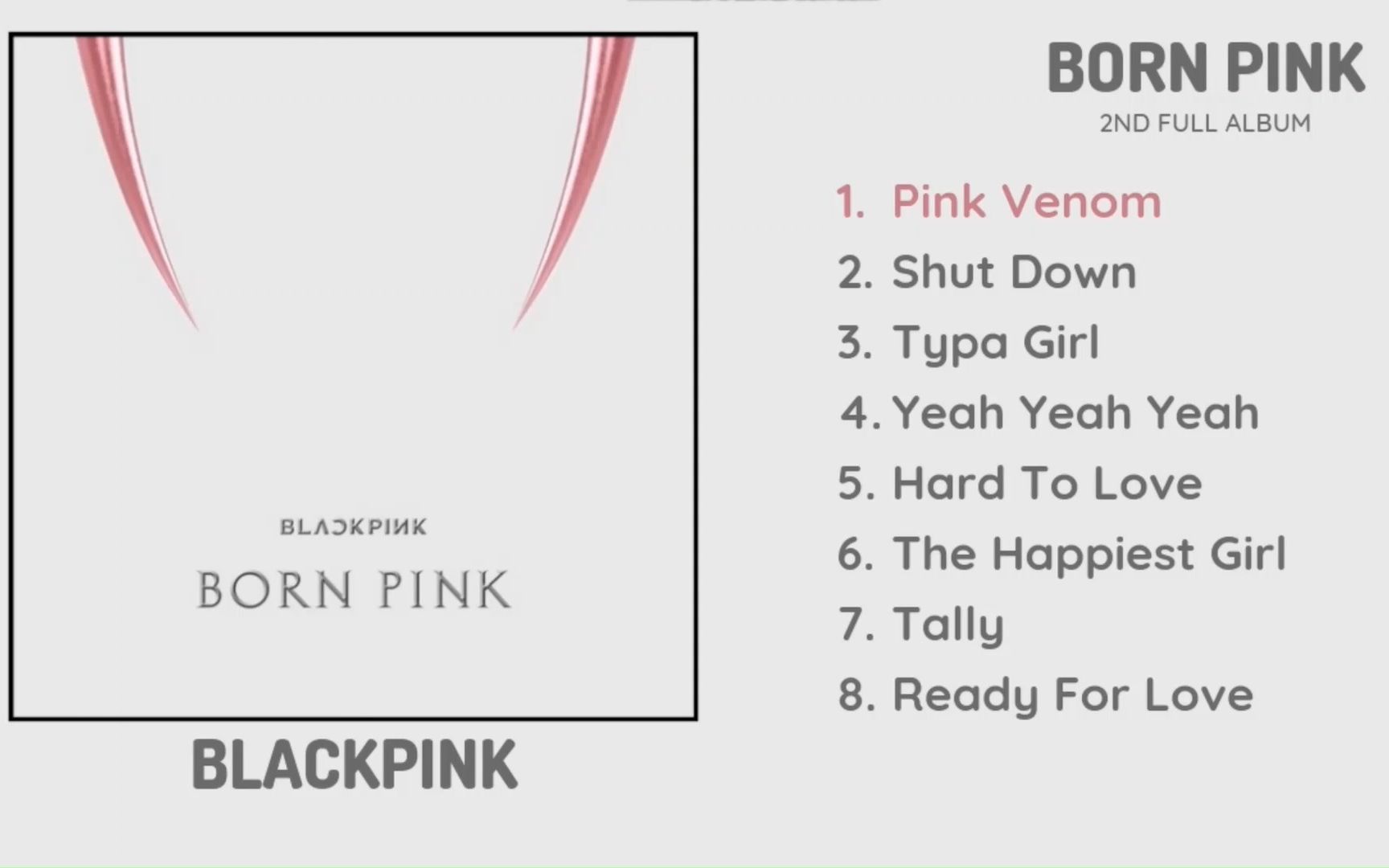 [图]【BORN PINK】BLACKPINK正规2辑8首收录歌曲，blackpink in your area！