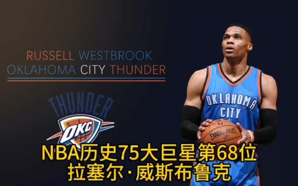 NBA历史75大巨星第68位拉塞尔ⷮŠ威斯布鲁克哔哩哔哩bilibili