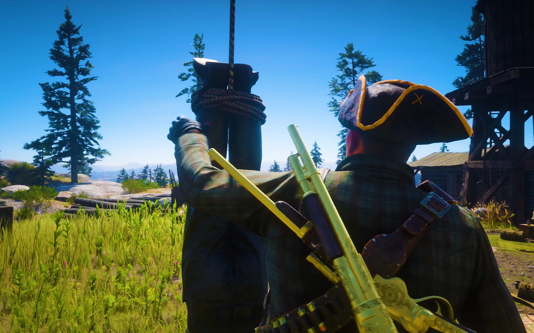 荒野大镖客日常黑水镇救西恩大战赏金猎人