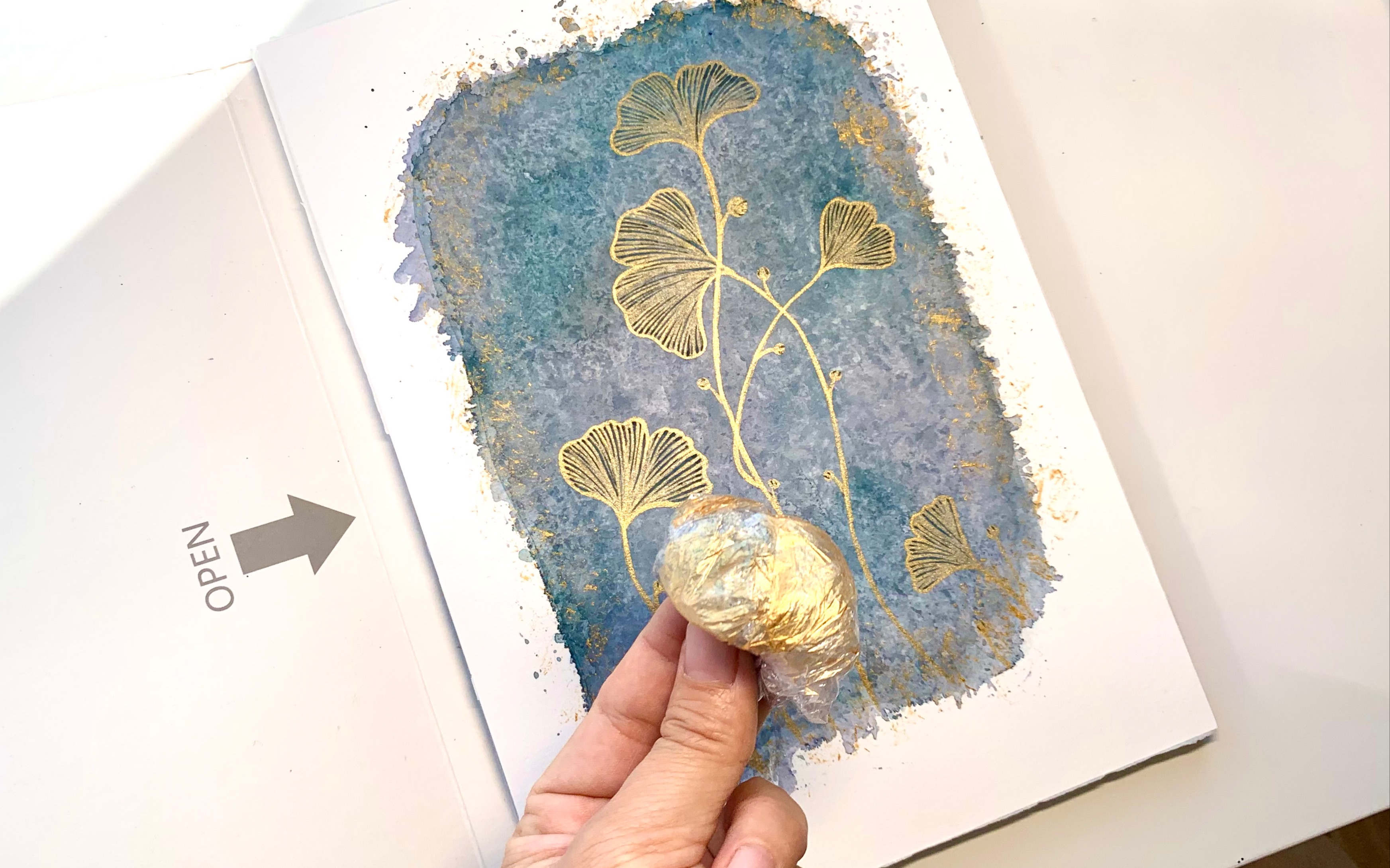 用家家都有的保鲜膜作画瞬间出效果每日挑战8银杏叶