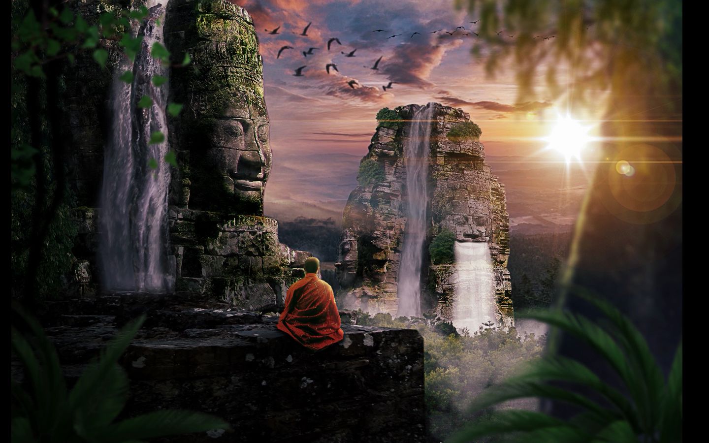 photoshop合成ps作品照片合成拜佛