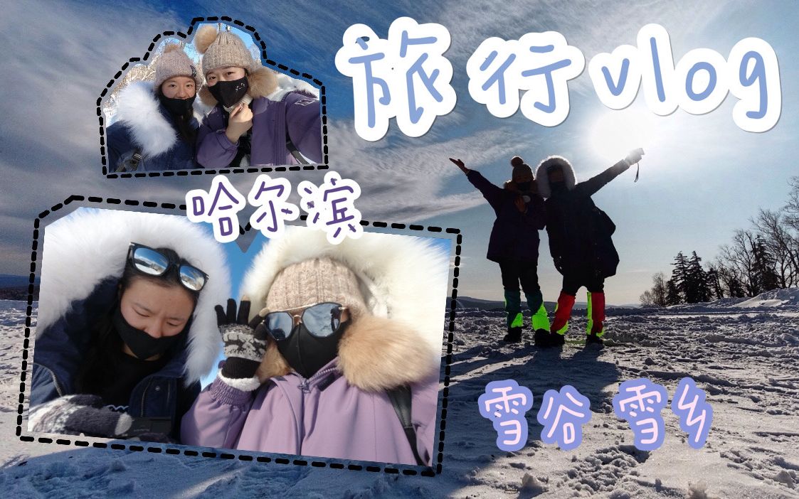 哈尔滨VLOG(下):童话小镇,哈尔滨雪乡雪谷的穿越之旅~哔哩哔哩bilibili