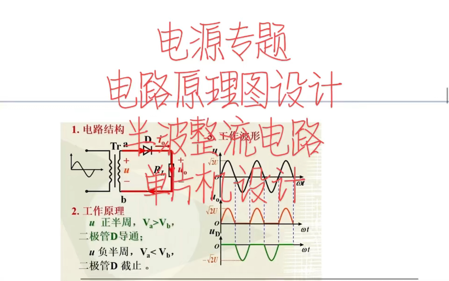 半波整流原理图图片