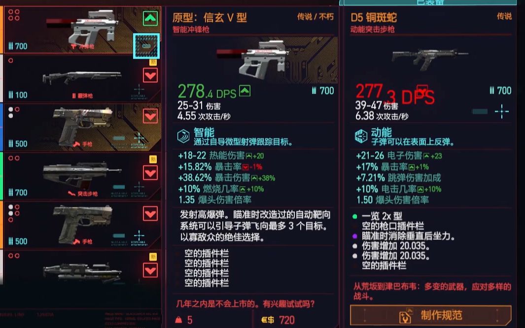 活动作品白嫖传说级不朽智能冲锋枪赛博朋克2077智能武器信玄v型简易