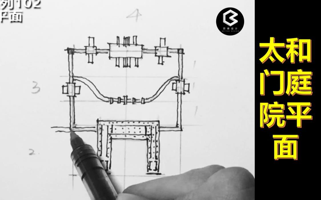 手把手教你画建筑史图——【太和门庭院平面】(百德设计“画重点”系列)哔哩哔哩bilibili