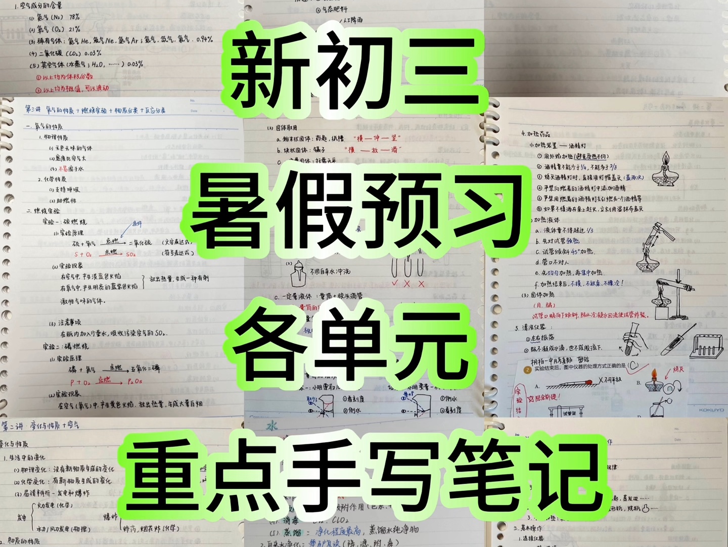 新初三化学暑假预习,各单元重要知识点总结笔记,暑假里,好好预习一遍,考试中必出的重点全在这里,赶紧给孩子保存打印出来吧哔哩哔哩bilibili