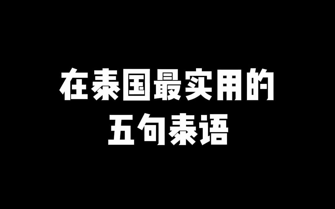 在泰国最实用的五句泰语哔哩哔哩bilibili