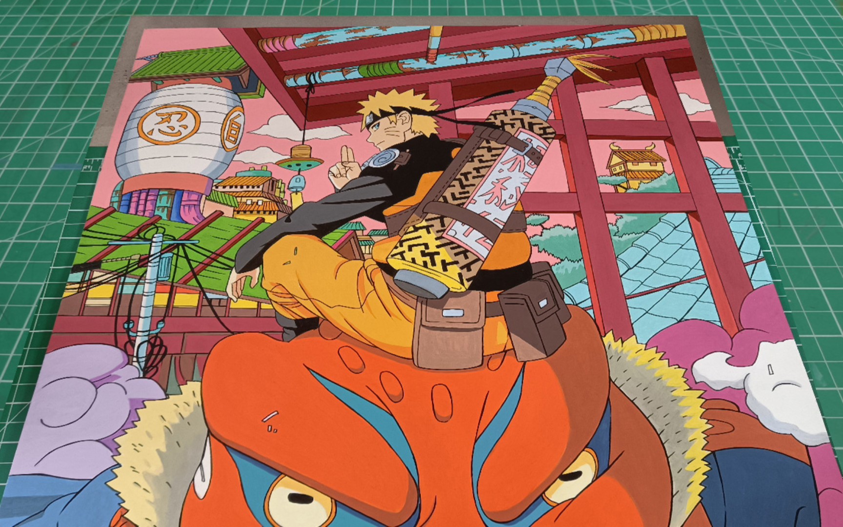 【丙烯画】火影忍者鸣人和蛤蟆吉手绘上色过程_哔哩哔哩_bilibili