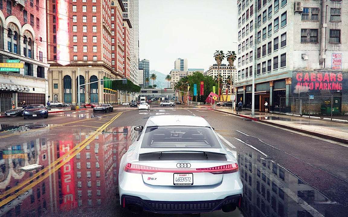 【4k60帧】【gta5】rtx3090 最高画质设置   光追mod 现实级别的画面!