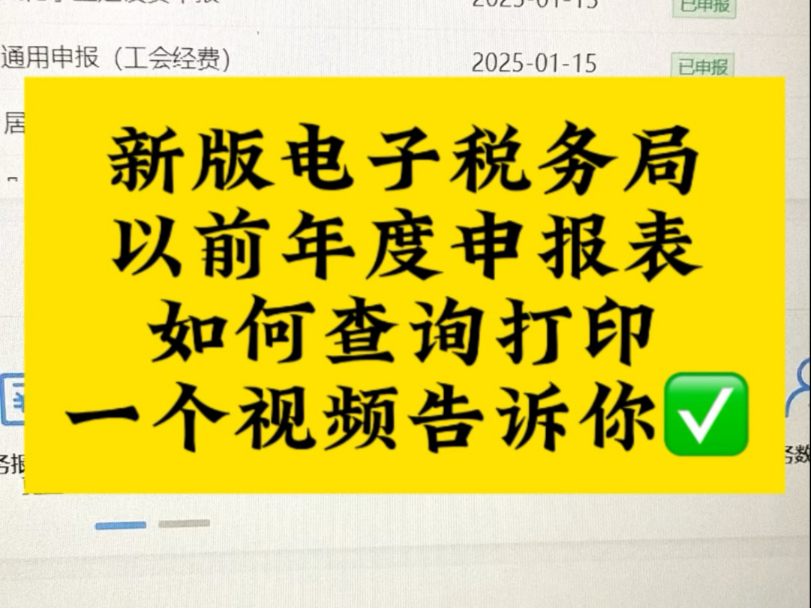 新版电子税务局如何查询以前年度申报表以及如何打印?哔哩哔哩bilibili