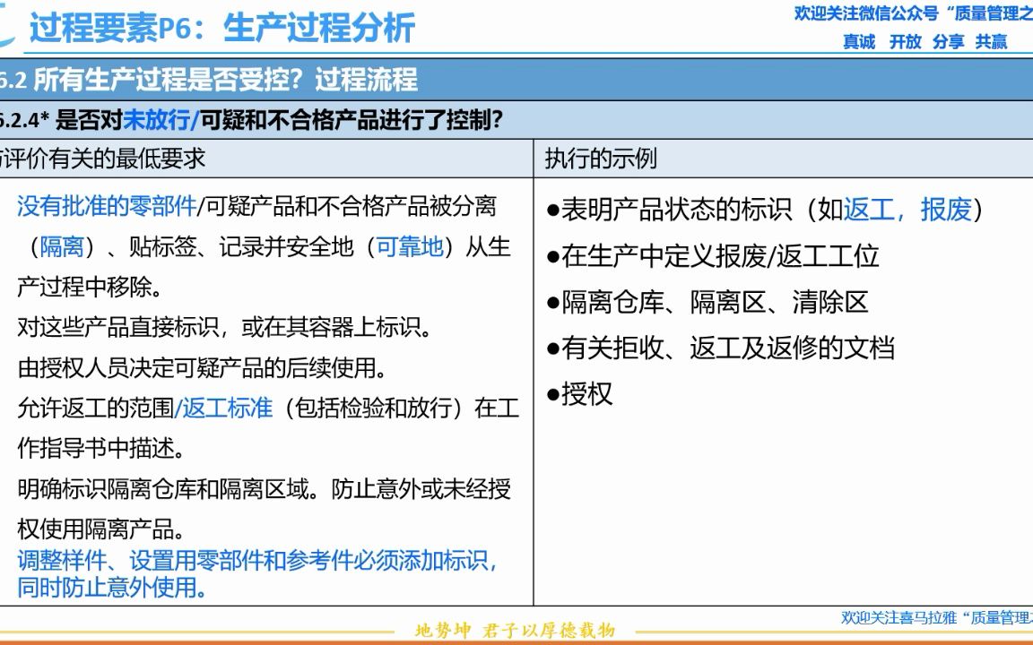 [图]18-4 P6.2.4 可疑品和不合格品的管控 VDA6.3过程审核 质量管理