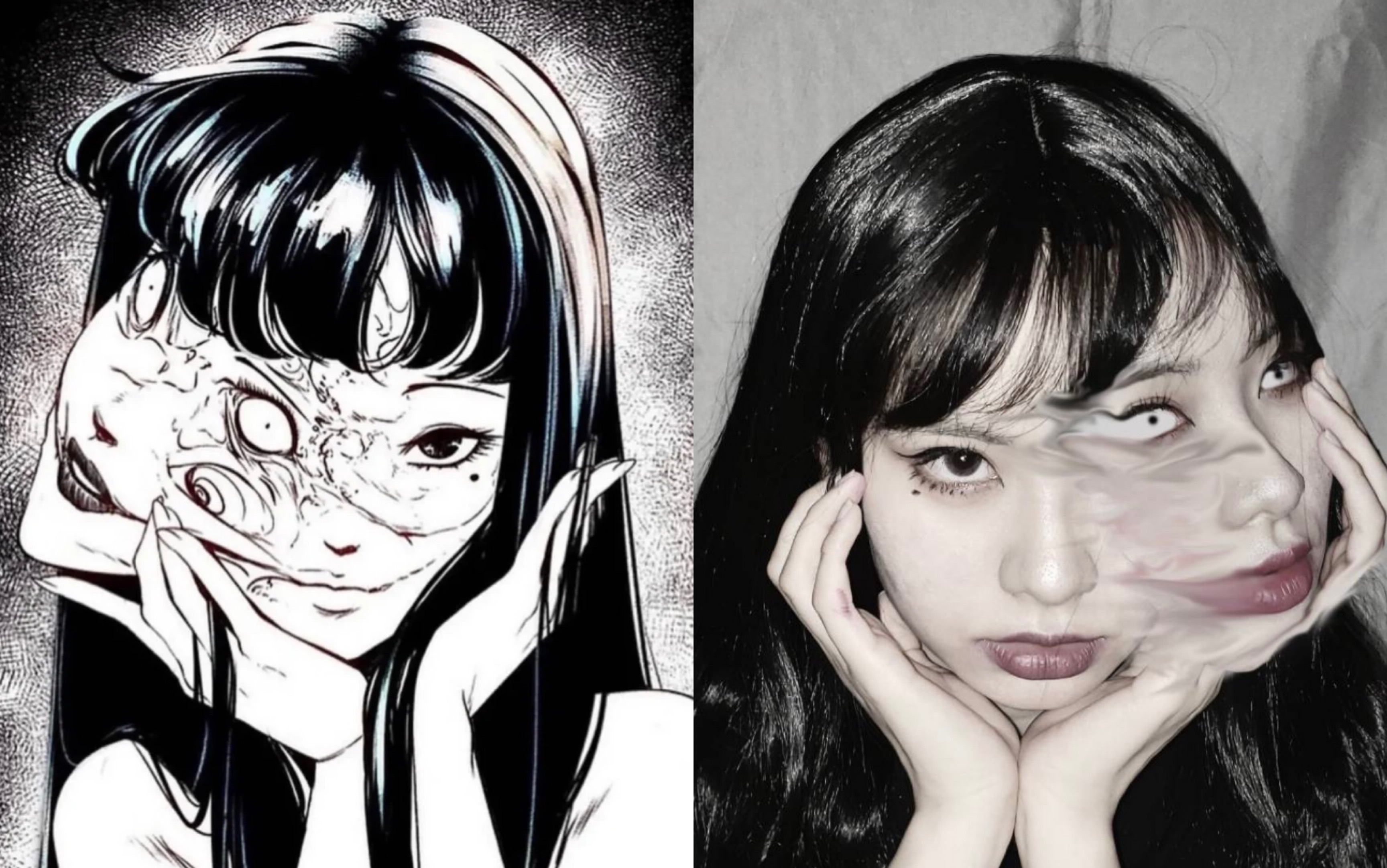 富江仿妆 跟着富江学化妆,发现了一个日常的病娇妆容_哔哩哔哩_bili