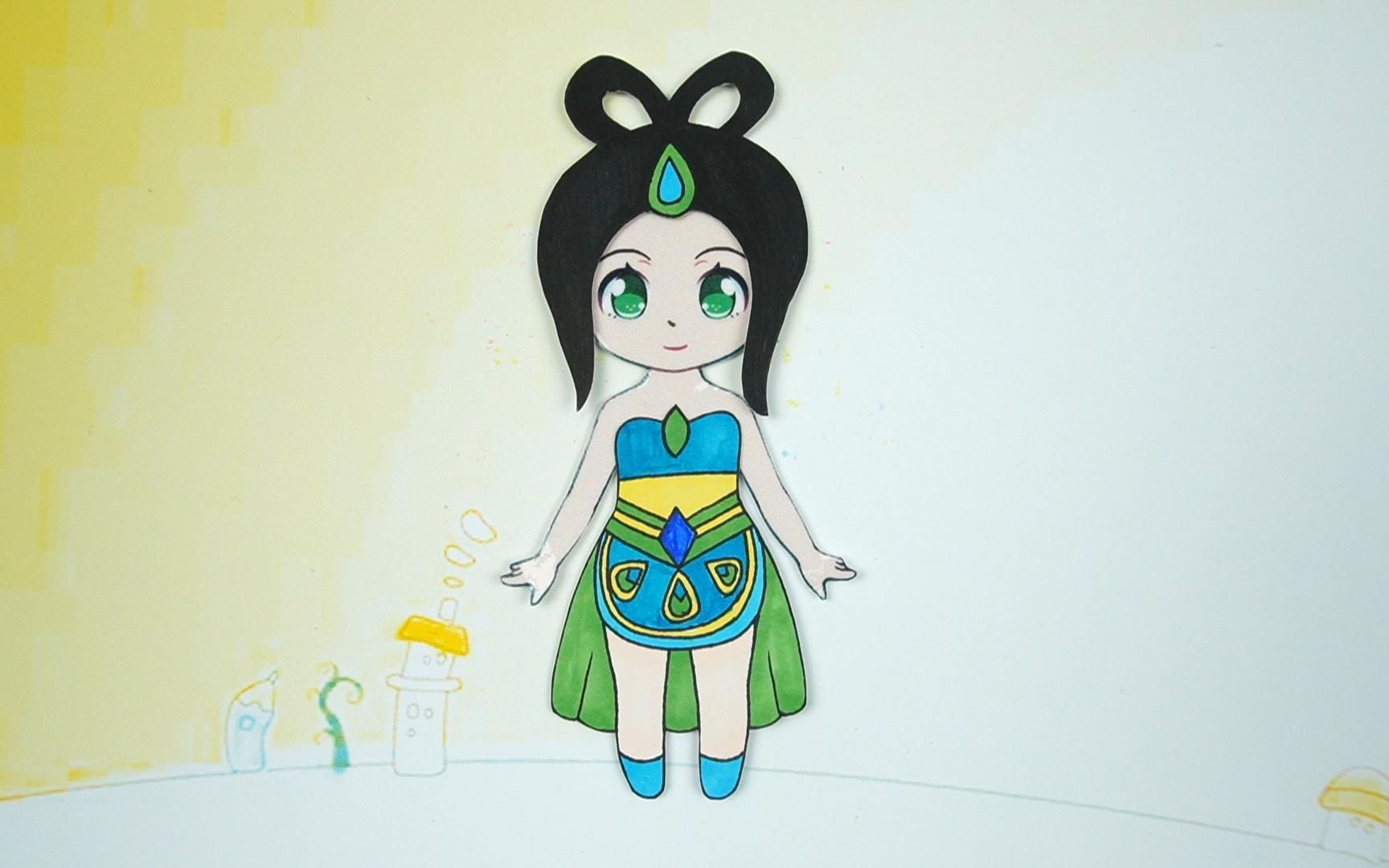 精灵梦叶罗丽手工换装秀,孔雀纸娃娃