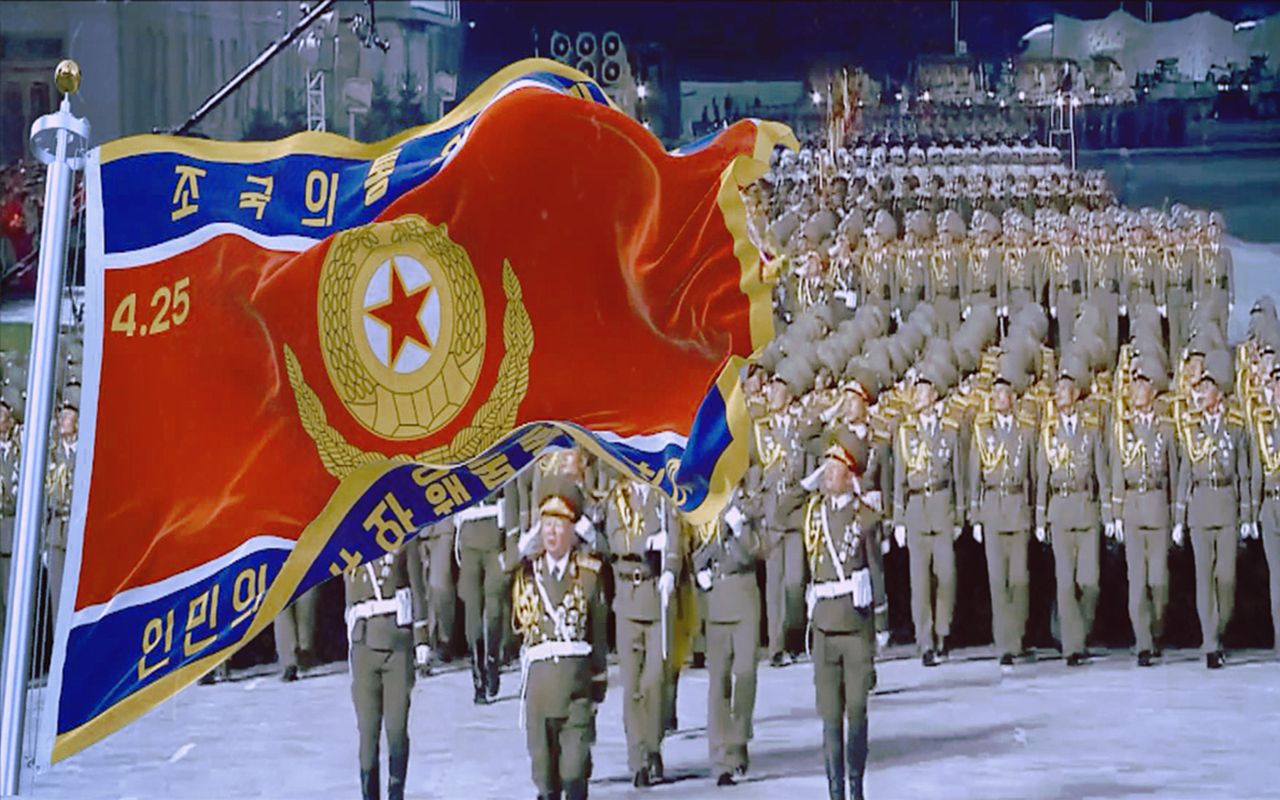 朝鲜人民军陆军军旗军歌!