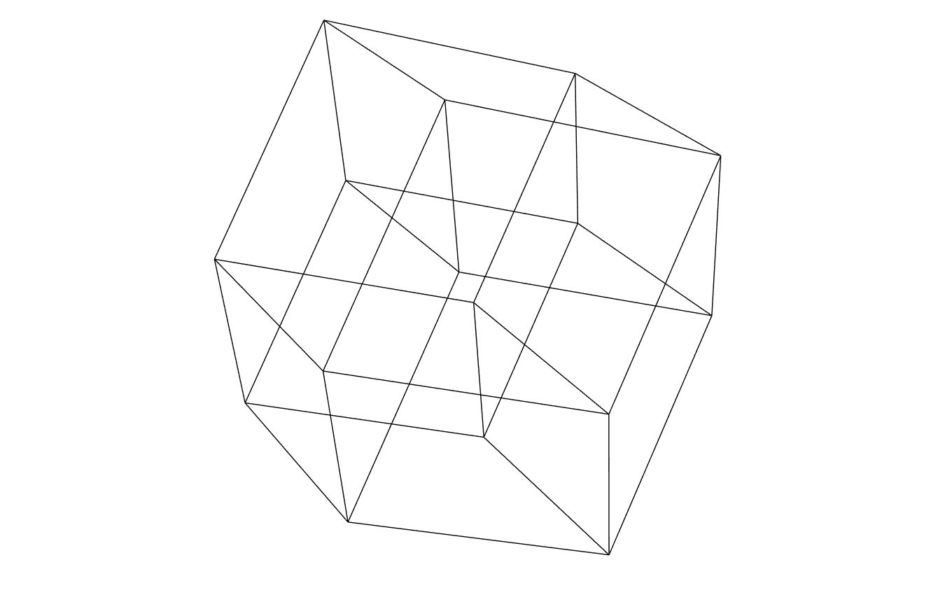 [图]【Mathematica】【4D】正交投影：旋转的超立方体 Orthogonal Projection: Rotating Tesseract