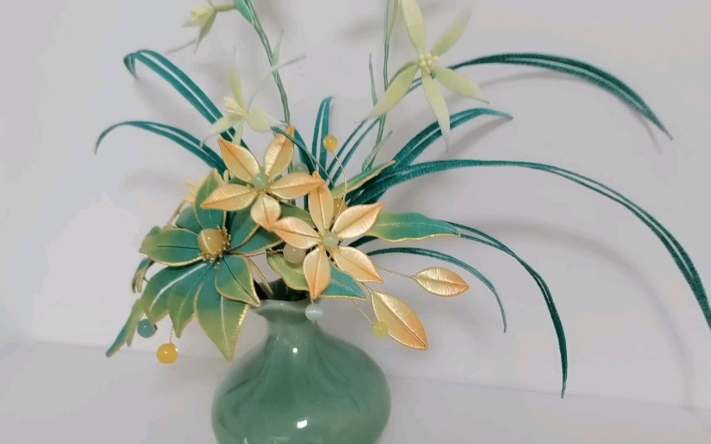 缠花发簪插花新版缠花插花来了这簪子做着做着就想插瓶子里了无可救药