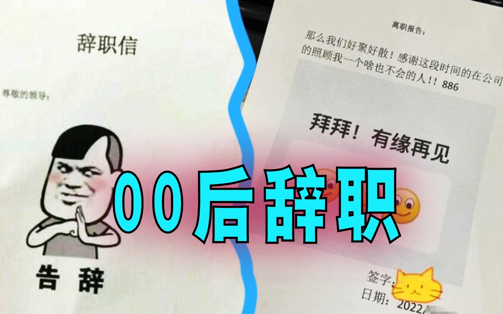 爆笑解说:00后辞职的话,会在辞职书上说什么?哔哩哔哩bilibili