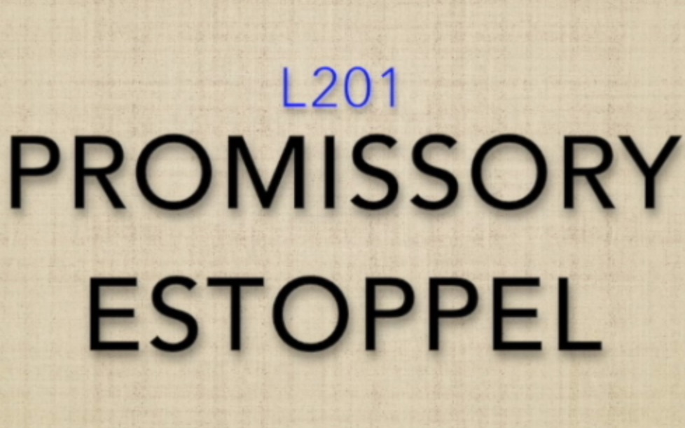 对于promissoryestoppel允诺禁反言的举栗解释