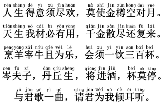 惠州惠东粘米话,朗读 李白《将进酒》