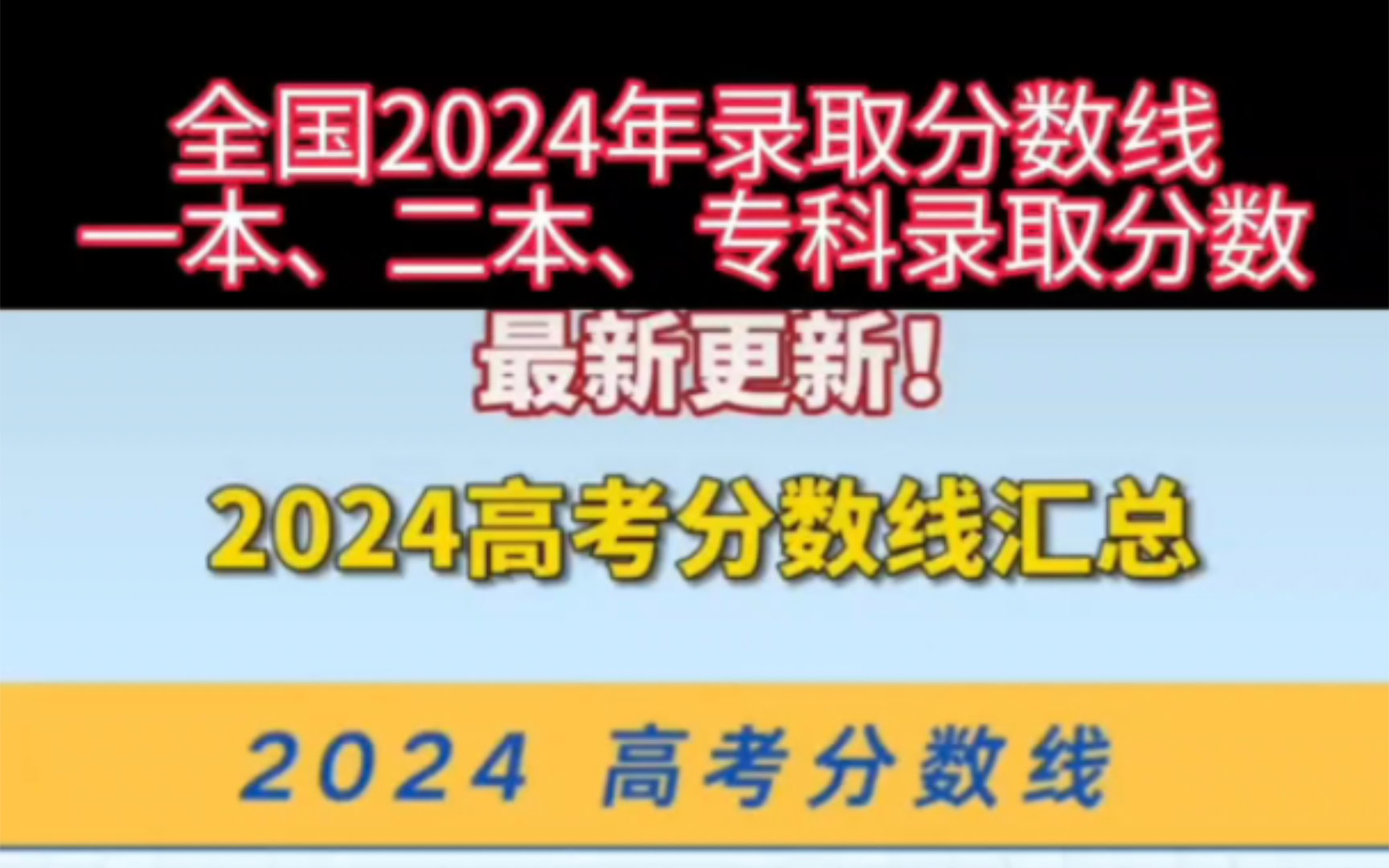 高考分数线,全国2024年录取分数线,一本、二本、专科录取分数查询哔哩哔哩bilibili