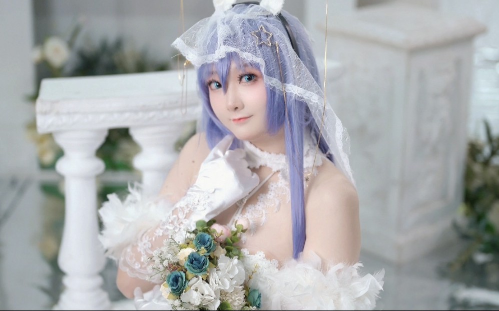 【4k】艾瑞cos-花園婚紗白雪之儀_嗶哩嗶哩_bilibili