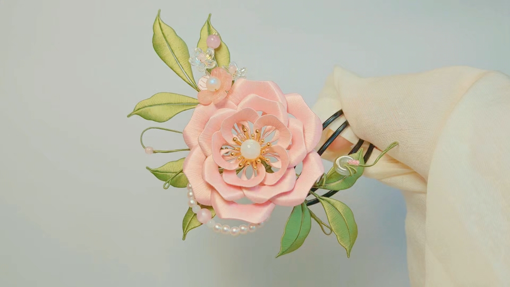 缠花 百搭卷边玫瑰发梳