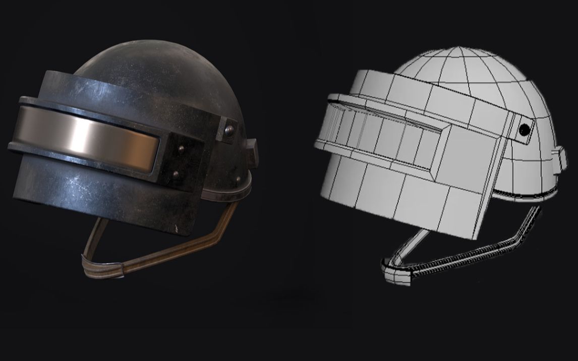 【3dmax建模】吃鸡三级头建模全流程教程 游戏道具建模 布线 卡线