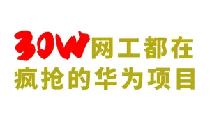 Download Video: 【项目实战】30w网工都在疯抢的华为项目“模拟演示”，无保留公开！