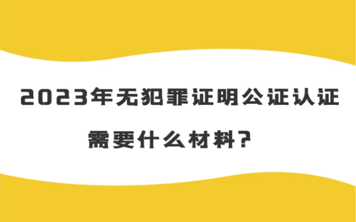 2023年无犯罪证明公证认证需要什么材料?哔哩哔哩bilibili