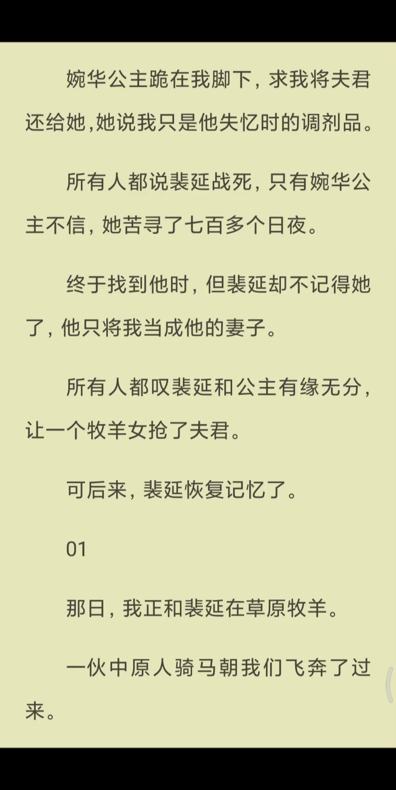 【已完结】终于找到他时,但裴延却不记得她了,他只将我当成他的妻子.所有人都叹裴延和公主有缘无分,让一个牧羊女抢了夫君.哔哩哔哩bilibili