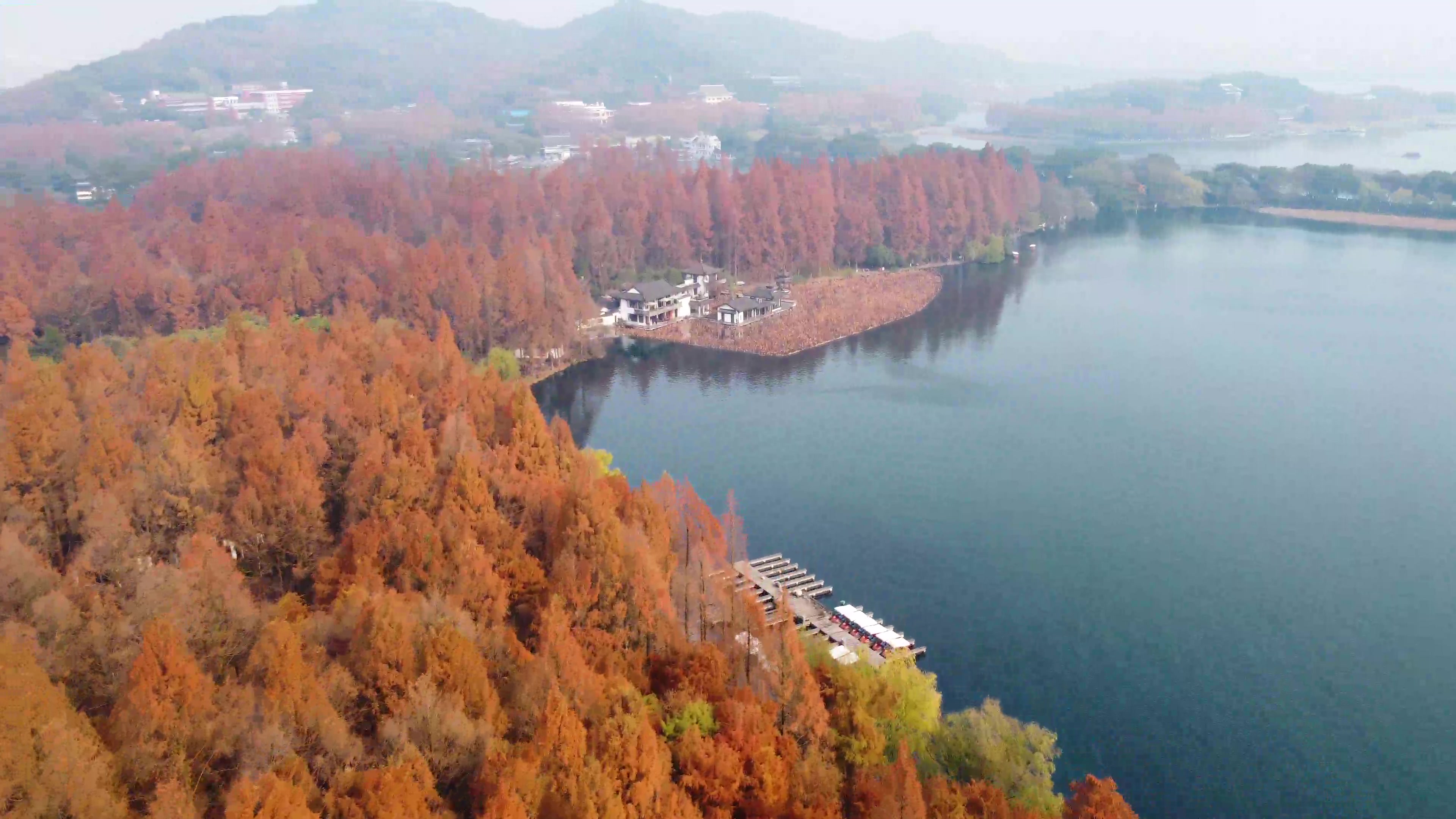 航拍杭州西湖景区吴山景区
