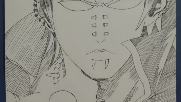 天道佩恩-地爆天星 第一次画炭笔画,难搞.