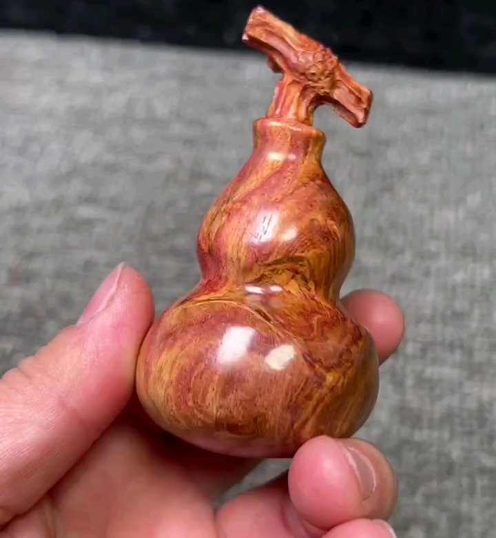 海南黄花梨葫芦手把件海黄葫芦随身盘收藏送礼挂件吊坠