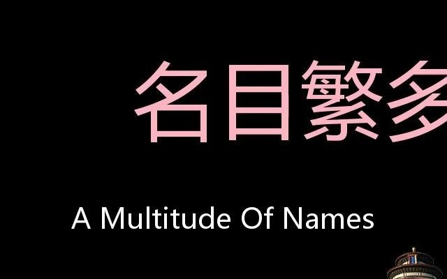 名目繁多 Chinese Pronunciation a multitude of names哔哩哔哩bilibili