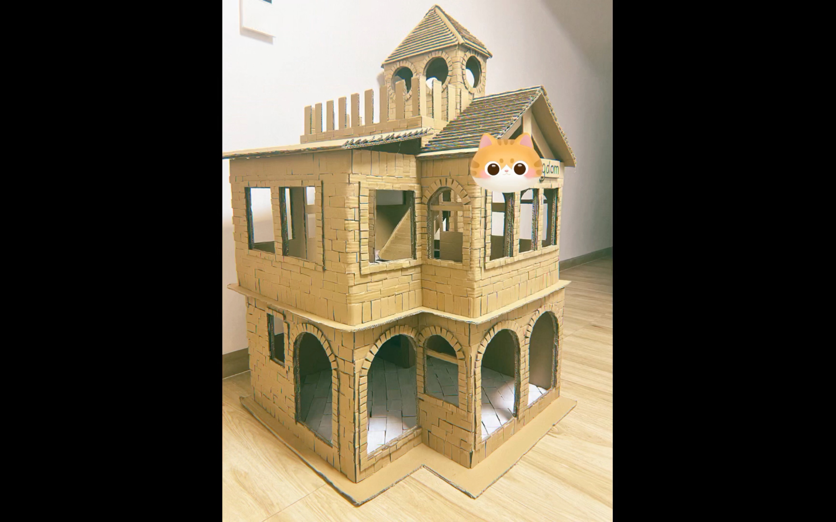 瓦楞纸板diy,猫咪屋城堡,制作过程