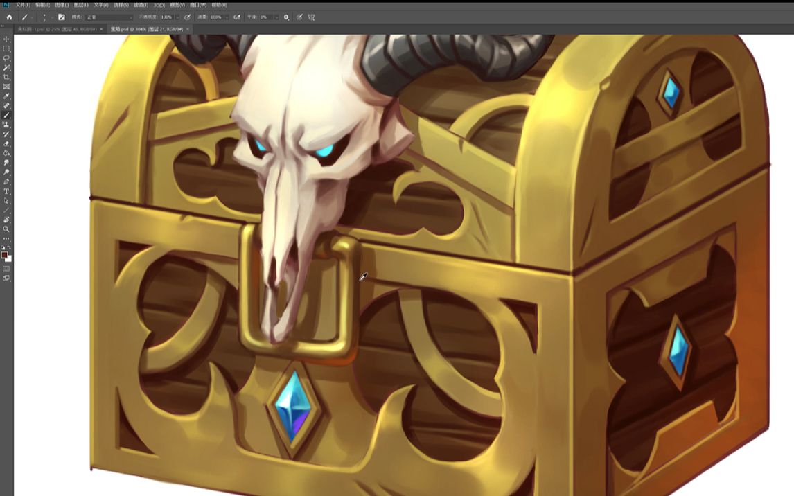 游戏原画教程宝箱从创意设计到详细的绘制过程教学