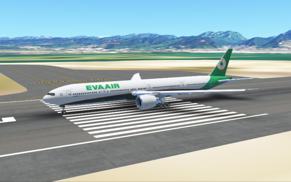 无限试飞 eva air(长荣航空)波音777-300er 降落 多视角 (机外 驾驶舱