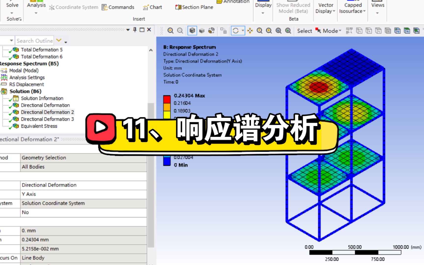 [图]ANSYS workbench2020 【11、响应谱分析】