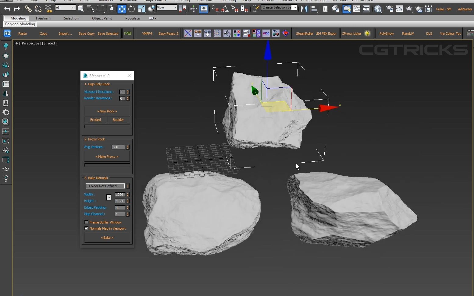 (免费插脚本)3DMAX脚本生成的岩石模型哔哩哔哩bilibili