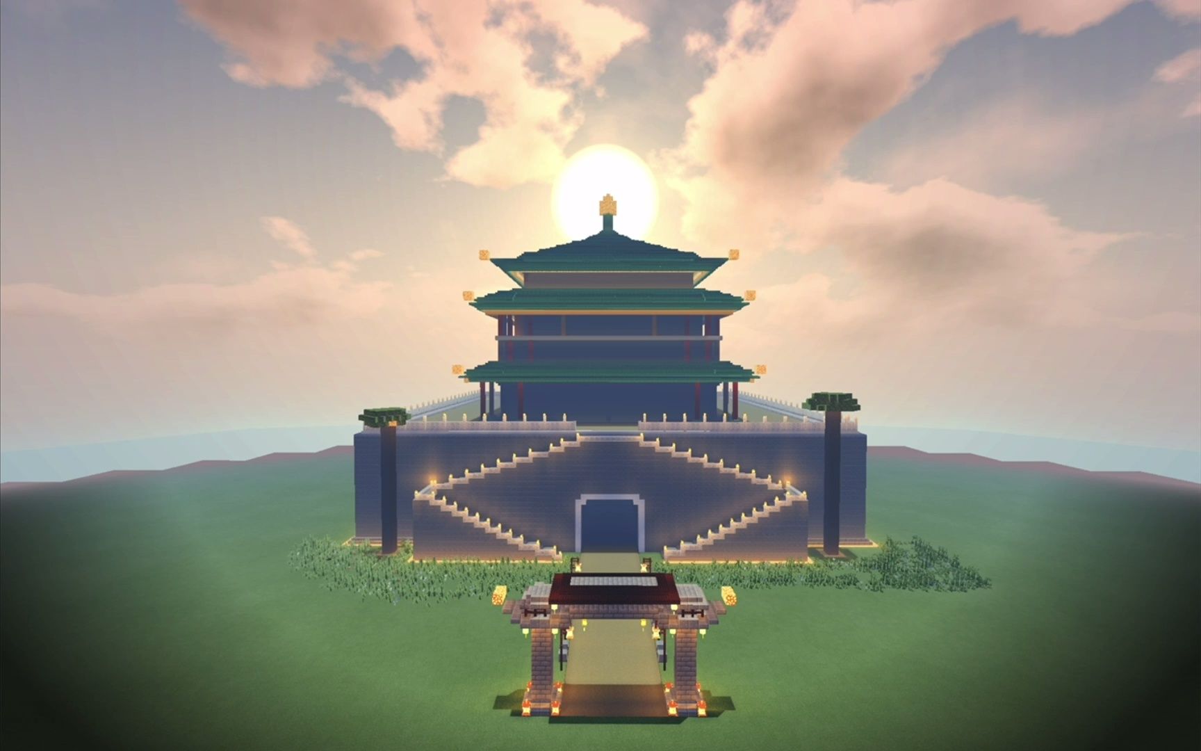 震惊两个初中生竟用我的世界还原西安钟楼