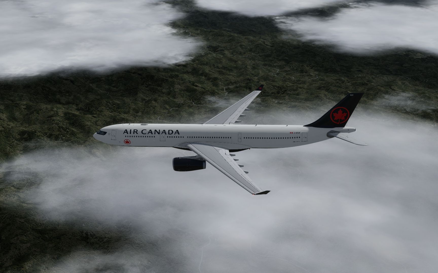 加拿大航空a330-343高下降率低过载着陆名古屋中部国际机场,最终进近