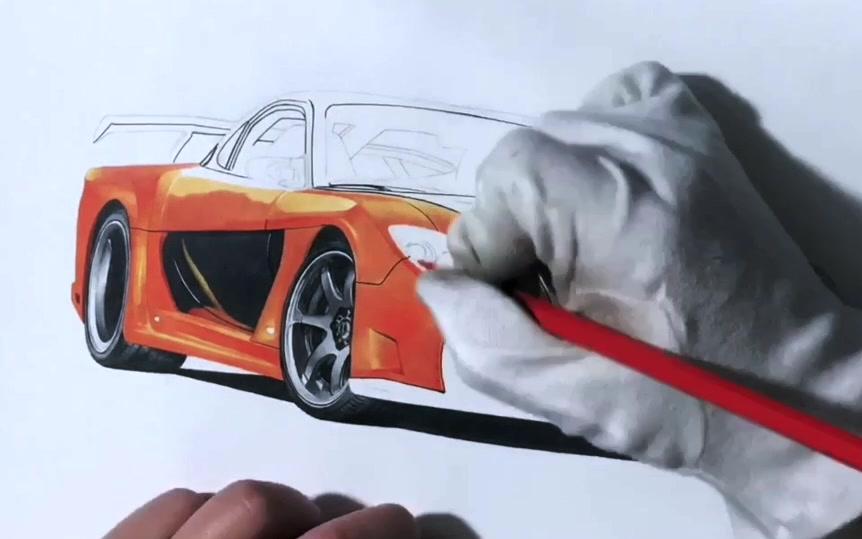 手绘veilside rx7 东京漂移版