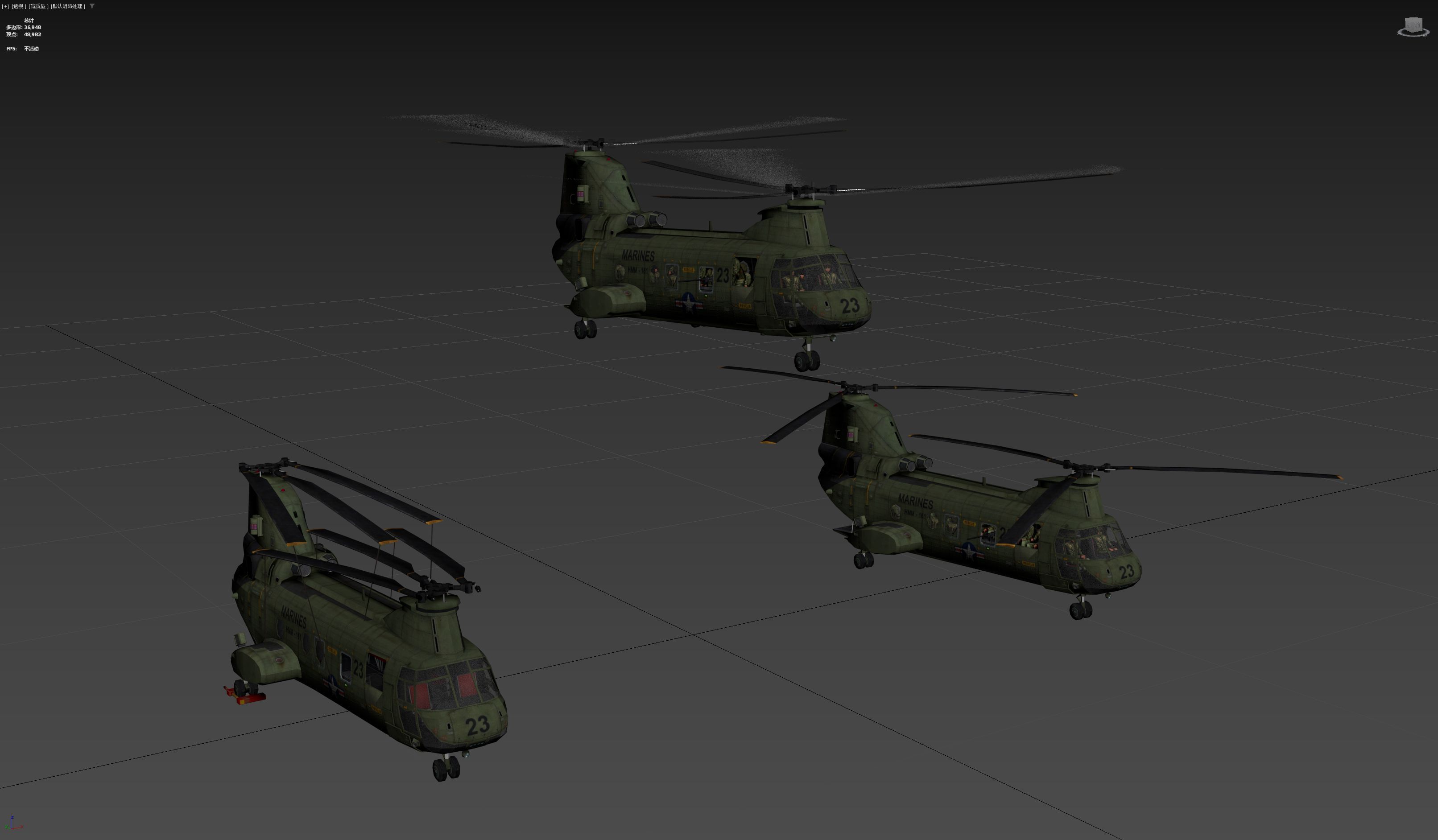 美国 ch-46 sea knight海上骑士舰载直升机