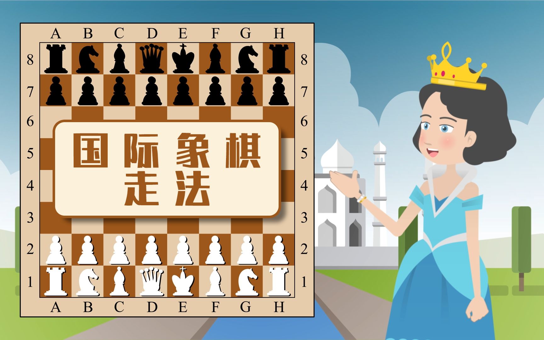 国际象棋的走法嘻哈影视带你学习国际象棋的走法及吃子方法哔哩哔哩bilibili