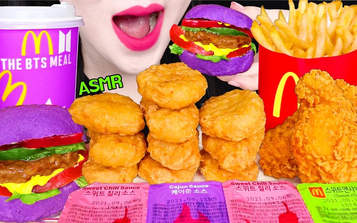 【jane】吃播助眠 麦当劳套餐 鸡块&薯条&汉堡&炸鸡_哔哩哔哩_bili