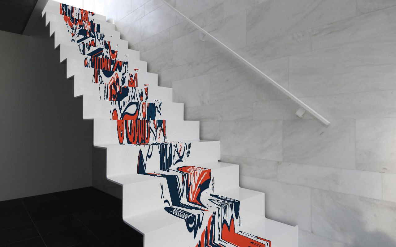 妈见打!今天给楼梯上个艺术涂鸦