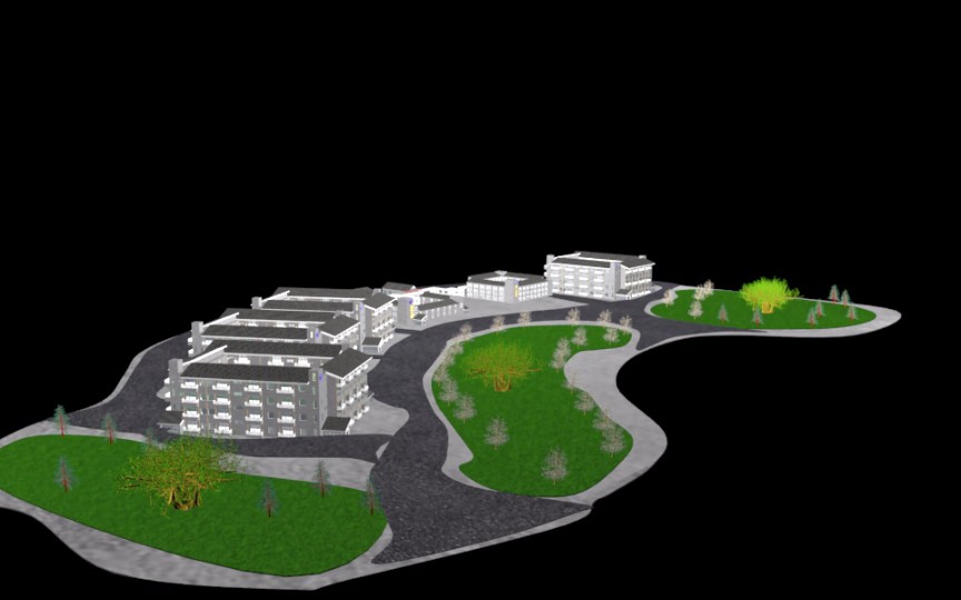 3d建模动画《建筑群》