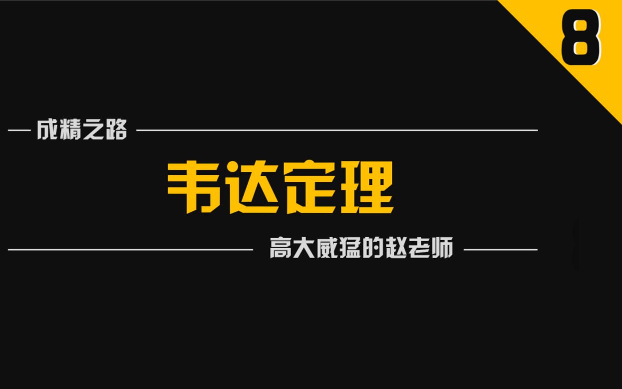 【高中数学基础】第8讲:韦达定理+高大威猛的赵老师哔哩哔哩bilibili