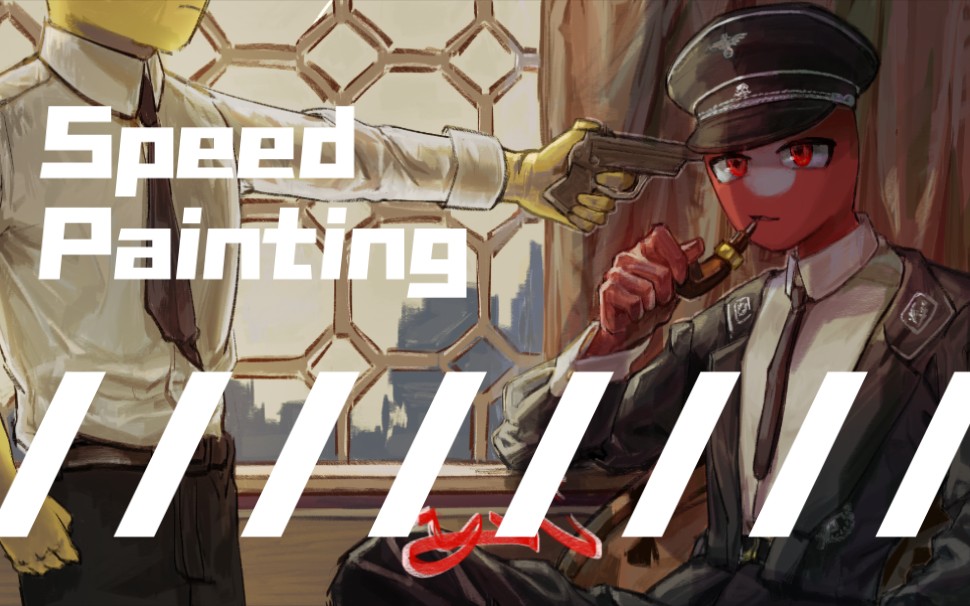 【countryhumans】sad meme封面图过程 speed painting