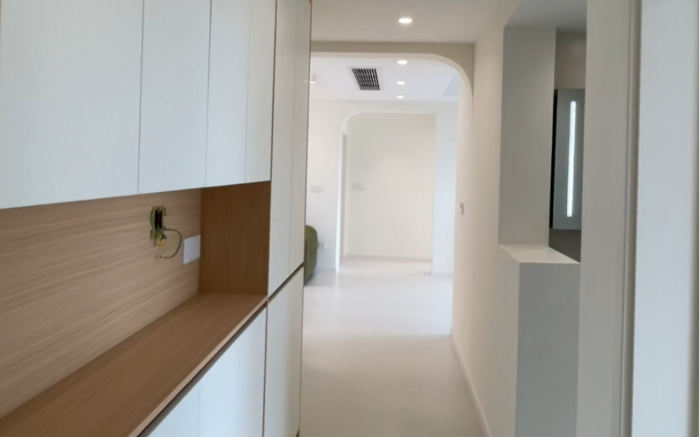 南充装修公司志林木森装饰,新房来啦,客餐厅750*1500柔光砖通铺,墙面